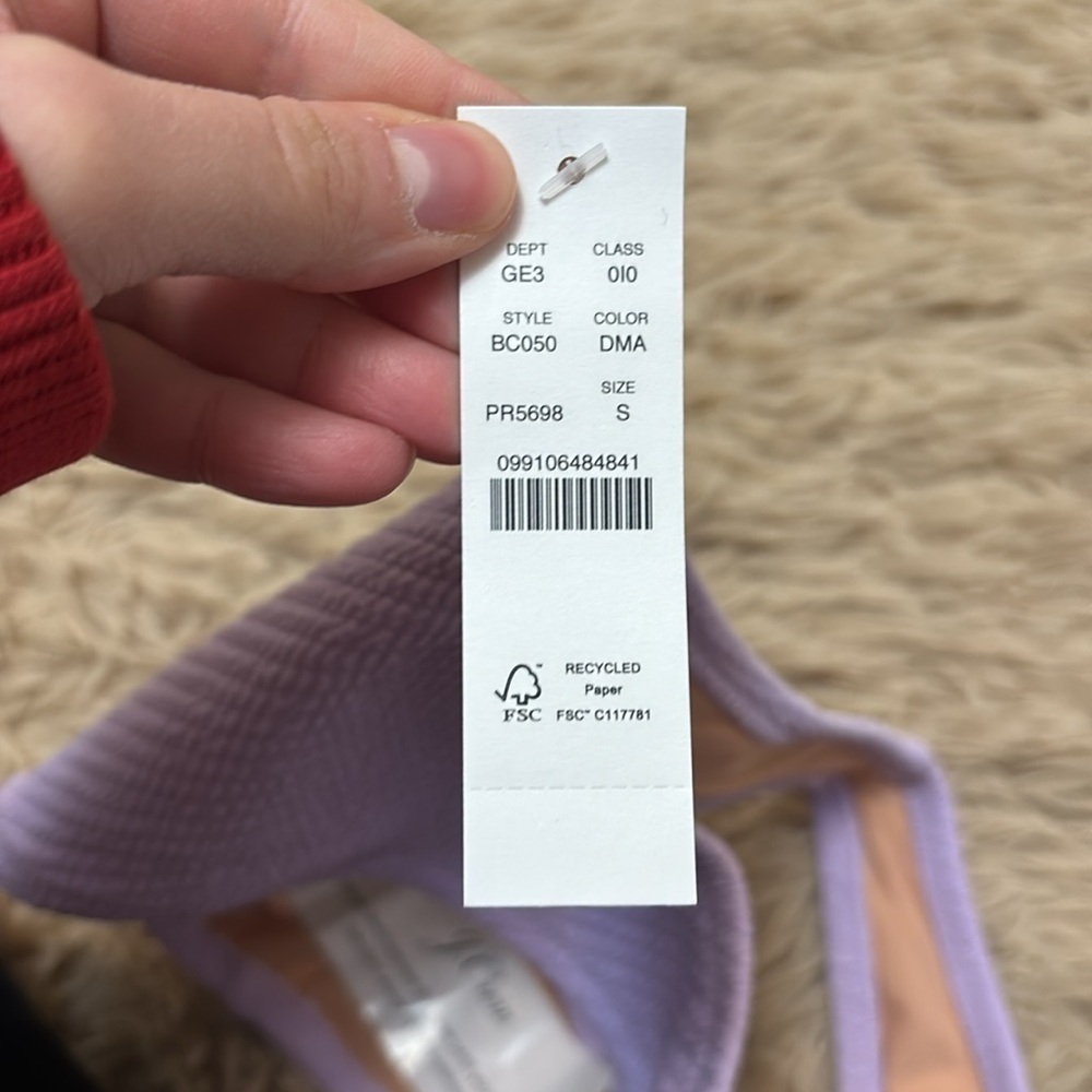 J Crew lilac purple textured cheeky bottoms high rise size SM new - Picture 5 of 5